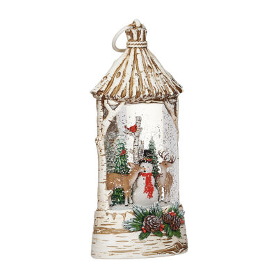 Roman 11"H Lighted Swirl Deer Eating Snowman Nose Christmas Tabletop Decor