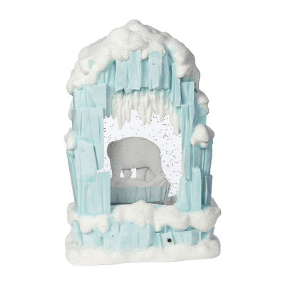 Roman 10"H Lighted Swirl Igloo With Polar Bears Christmas Tabletop Decor