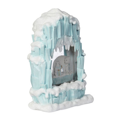 Roman 10"H Lighted Swirl Igloo With Polar Bears Christmas Tabletop Decor