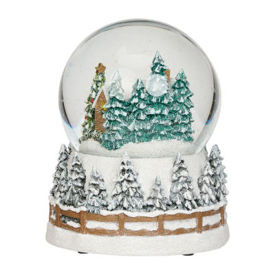 Roman 6"H Musical House Dome With Truck Base Christmas Tabletop Decor