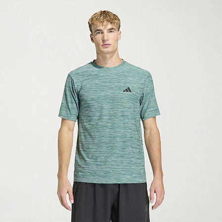 adidas Mens Crew Neck Short Sleeve Active T-Shirt, Medium, Green