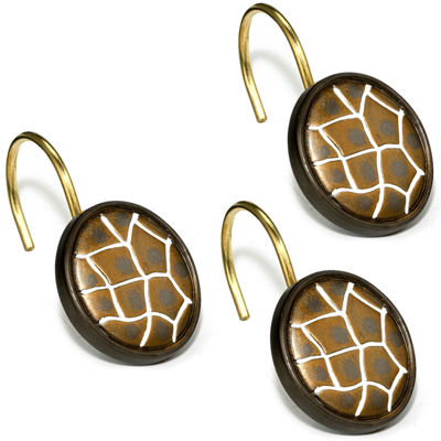 Safari Stripes Shower Curtain Hooks, Color Chocolate JCPenney