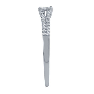 Promise My Love Womens 1/6 CT. T.W. Natural White Diamond Sterling Silver Round Promise Ring