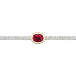 1/5 CT. T.W. Lead Glass-Filled Red Ruby Sterling Silver Bolo Bracelet
