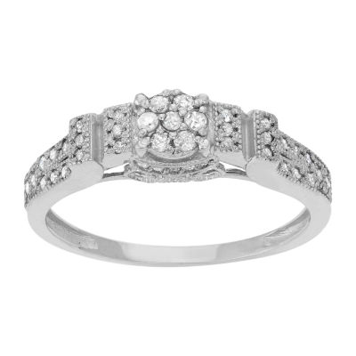 Womens 1/3 CT. T.W. Natural White Diamond 10K Gold Cocktail Ring