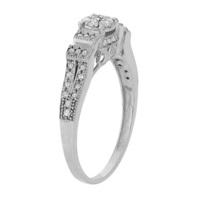 Womens 1/3 CT. T.W. Natural White Diamond 10K Gold Cocktail Ring