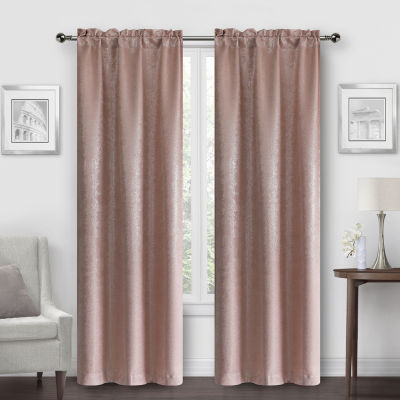 Regal Home Alivia Metallic Stripe Energy Saving Blackout Rod Pocket Set