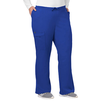 Jockey 2249 Tie-Waist 4-Pocket Womens Plus Scrub Pants, 3x-large, Blue