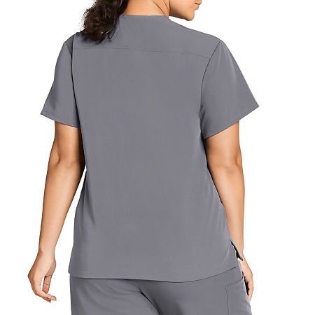 Jockey 2200 Classic 1-Pocket Stretch Unisex Adult Big V Neck Stretch Fabric Short Sleeve Scrub Top, 3x-large, Gray