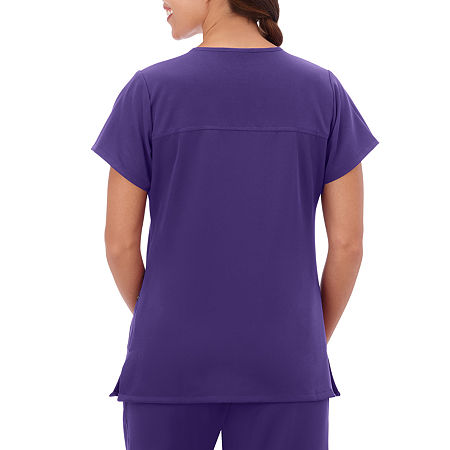 Jockey 2299 Womens V Neck Stretch Fabric Short Sleeve Scrub Top, X-large, Purple