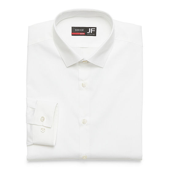 JF J.Ferrar Slim Ultra Comfort Mens Spread Collar Long Sleeve Easy Care Stretch Fabric Dress Shirt