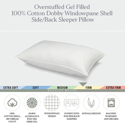 Ella Jayne 100% Cotton Dobby-Box Shell Firm Back/Side Sleeper Down Alternative Pillow, Set of 4