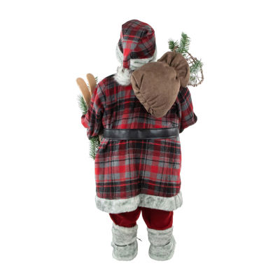 36'' Alpine Chic Santa Claus with Snowshoes and Skis Christmas Figure