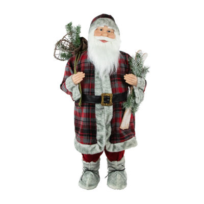 36'' Alpine Chic Santa Claus with Snowshoes and Skis Christmas Figure