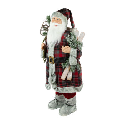 36'' Alpine Chic Santa Claus with Snowshoes and Skis Christmas Figure