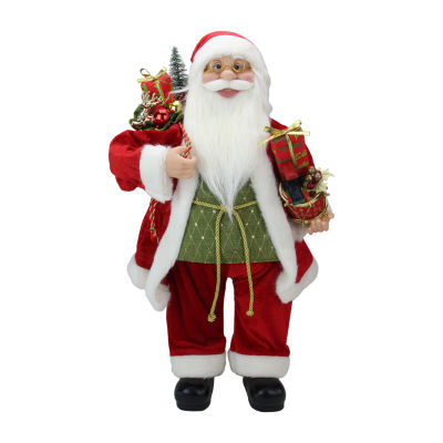 24'' Red and White Santa Claus with Presents and Drum Christmas Figure ...