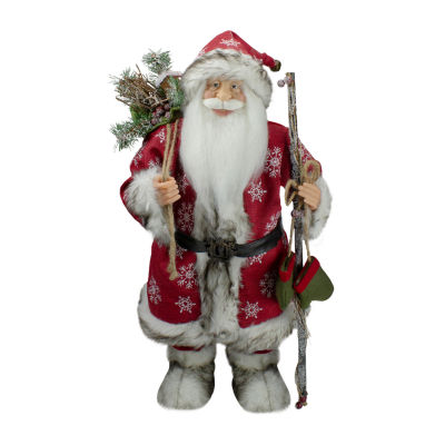 24'' Snowflake Santa Claus with Staff and Mittens Christmas Figure
