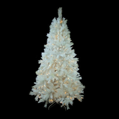 6.5' Pre-Lit White Medium Iridescent Pine Artificial Christmas Tree - Multi Function LED Lights