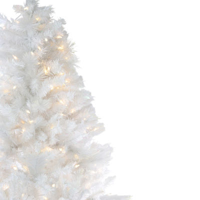 6.5' Pre-Lit White Medium Iridescent Pine Artificial Christmas Tree - Multi Function LED Lights