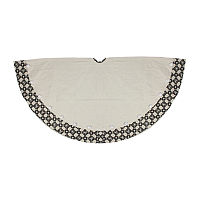 54'' Black and White Rhinestone Christmas Tree Skirt, One Size, Black
