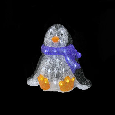 11.5'' Lighted Commercial Grade Acrylic Baby Penguin Christmas Display Decoration