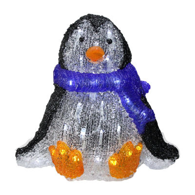 11.5'' Lighted Commercial Grade Acrylic Baby Penguin Christmas Display Decoration