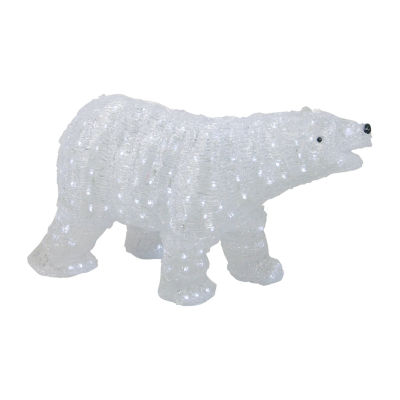 28'' Lighted Commercial Grade Acrylic Polar Bear Christmas Display Decoration