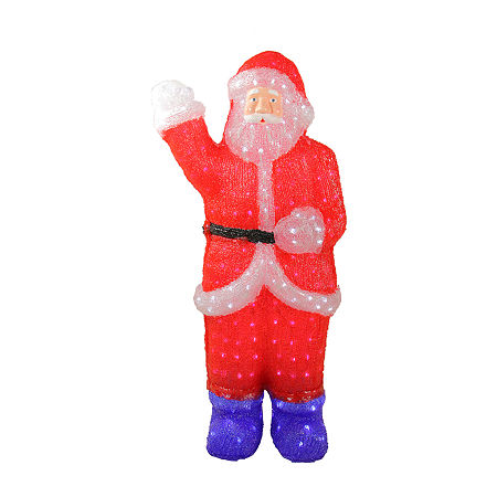 3' Red Lighted Commercial Grade Santa Claus Christmas Display Decoration, One Size, Red