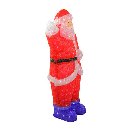 3' Red Lighted Commercial Grade Santa Claus Christmas Display Decoration, One Size, Red