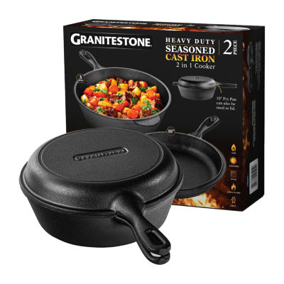 Granitestone Heavy Duty Cast Iron 2-In-1 Cooker