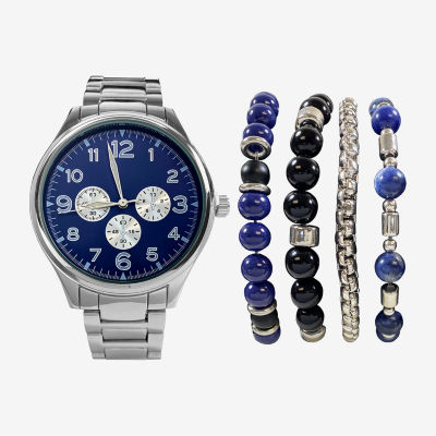 Mens Silver Tone 5-pc. Watch Boxed Set Mac7145jc