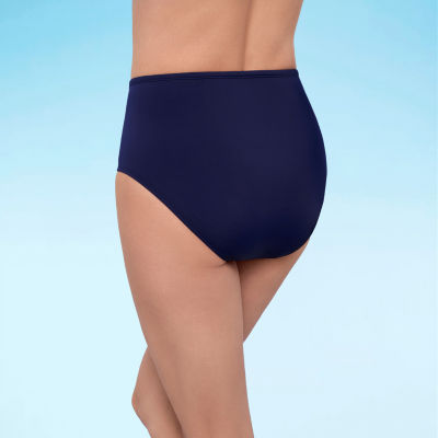Liz Claiborne Womens Comfort Waistband Brief Bikini Swimsuit Bottom
