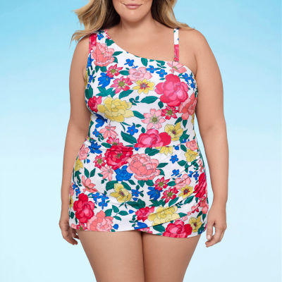 Liz Claiborne Floral Swim Dress Plus