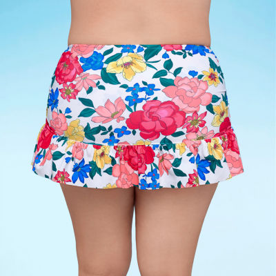 Liz Claiborne Womens Floral Plus Swim Skirt