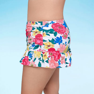 Liz Claiborne Womens Floral Plus Swim Skirt