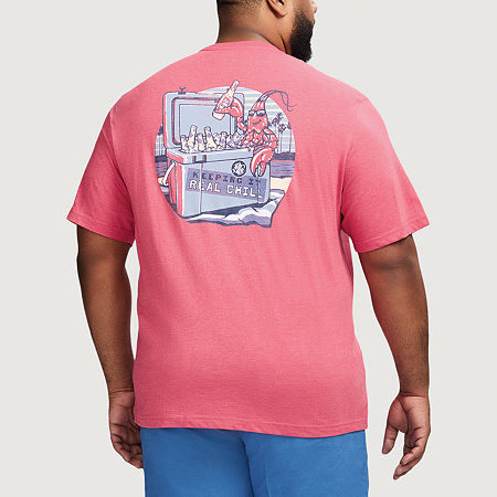 IZOD Big and Tall Saltwater Mens Crew Neck Short Sleeve Classic Fit Graphic T-Shirt, 2x-large, Red