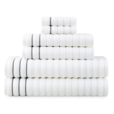 Home Expressions 6-pc. Ribbed Solid Bath Towel Set - JCPenney