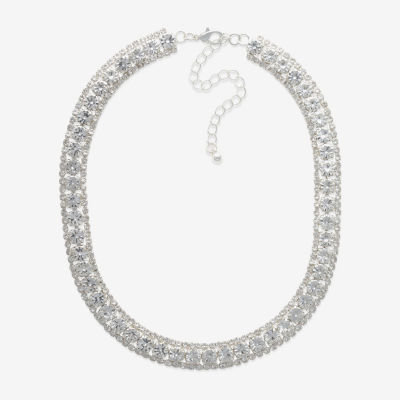 Bijoux Bar Womens Glass 11 Inch Choker Necklace