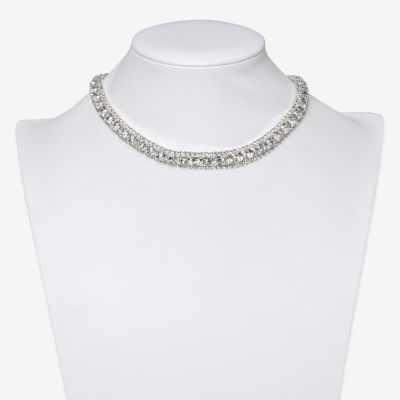 Bijoux Bar Womens Glass 11 Inch Choker Necklace