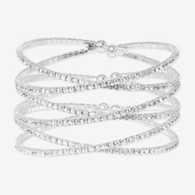 Bijoux Bar Womens Glass Cuff Bracelet