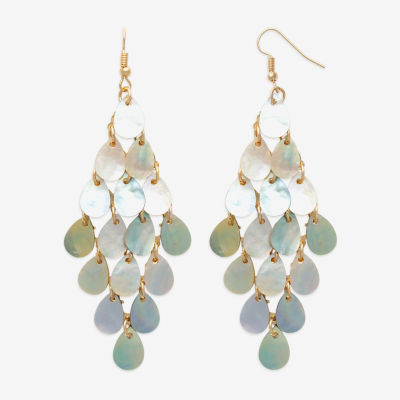 Bijoux Bar Womens White Drop Earrings