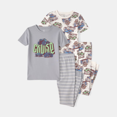 Carter's Little & Big Kid Boys Round Neck Short Sleeve 4-pc. Pajama Set