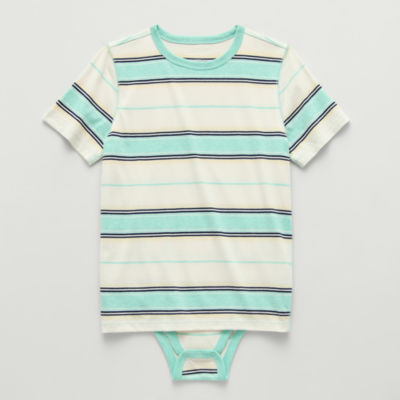 Thereabouts Little & Big Kid Boys Bodysuit Closure Easy-on + Easy-off Adaptive Crew Neck Short Sleeve Bodysuit