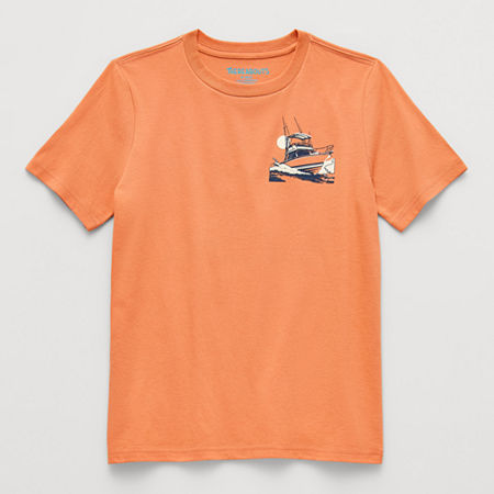 Thereabouts Little & Big Kid Boys Crew Neck Short Sleeve Regular Fit Graphic T-Shirt, Xx-small (4-5), Orange