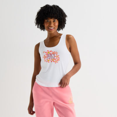Juicy By Juicy Couture Womens Juniors Crew Neck Sleeveless Tank Top