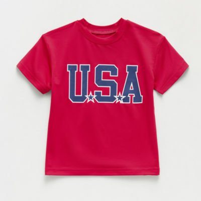 Okie Dokie Active Toddler & Little Boys Crew Neck Short Sleeve Regular Fit Graphic T-Shirt