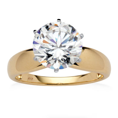 DiamonArt® Womens 3 1/2 CT. T.W. White Cubic Zirconia 10K Gold Engagement Ring