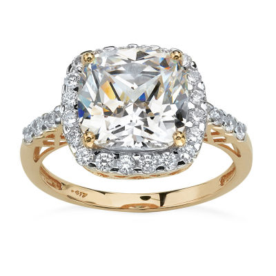 DiamonArt® Womens 3 1/4 CT. T.W. White Cubic Zirconia 10K Gold Engagement Ring
