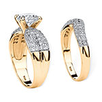 Womens 3 1/4 CT. T.W. White Cubic Zirconia 14K Gold Over Silver Bridal Set