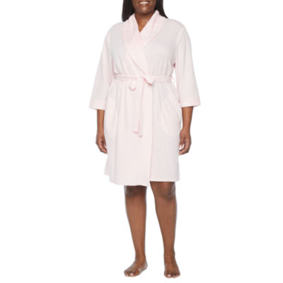 Liz Claiborne Womens Plus 3/4 Sleeve Knee Length Robe JCPenney